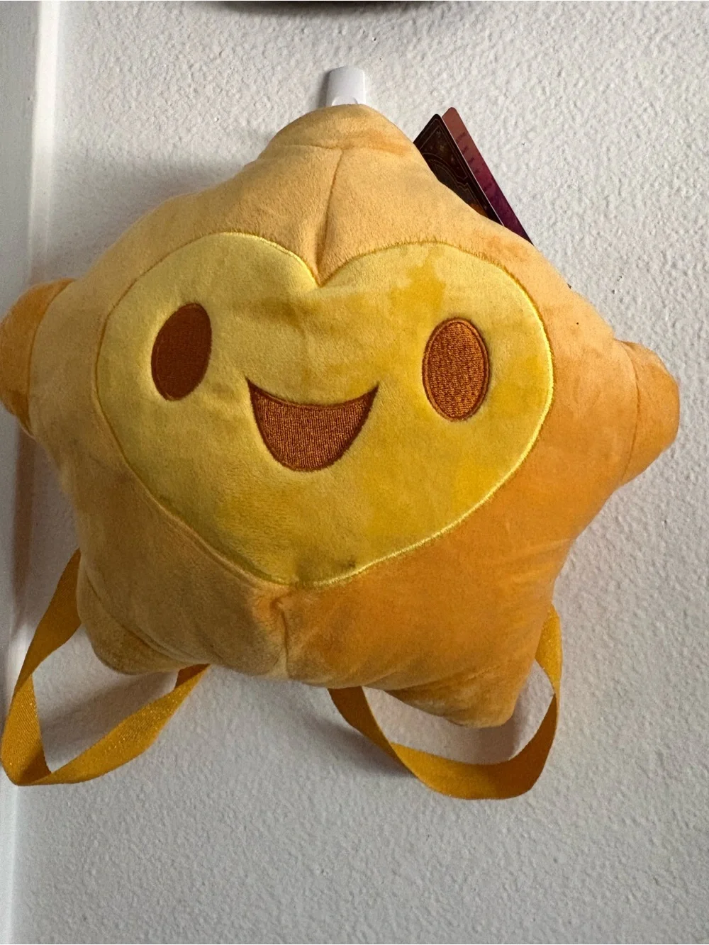 Disney Yellow Orange Star Plush Kids Backpack